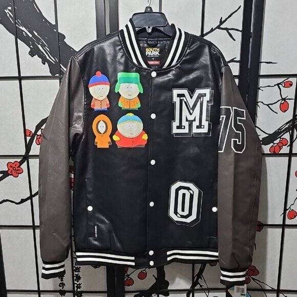 South Park x Members Only Black Bomber Varsity Jacket Size Large New - Picture 2 of 16